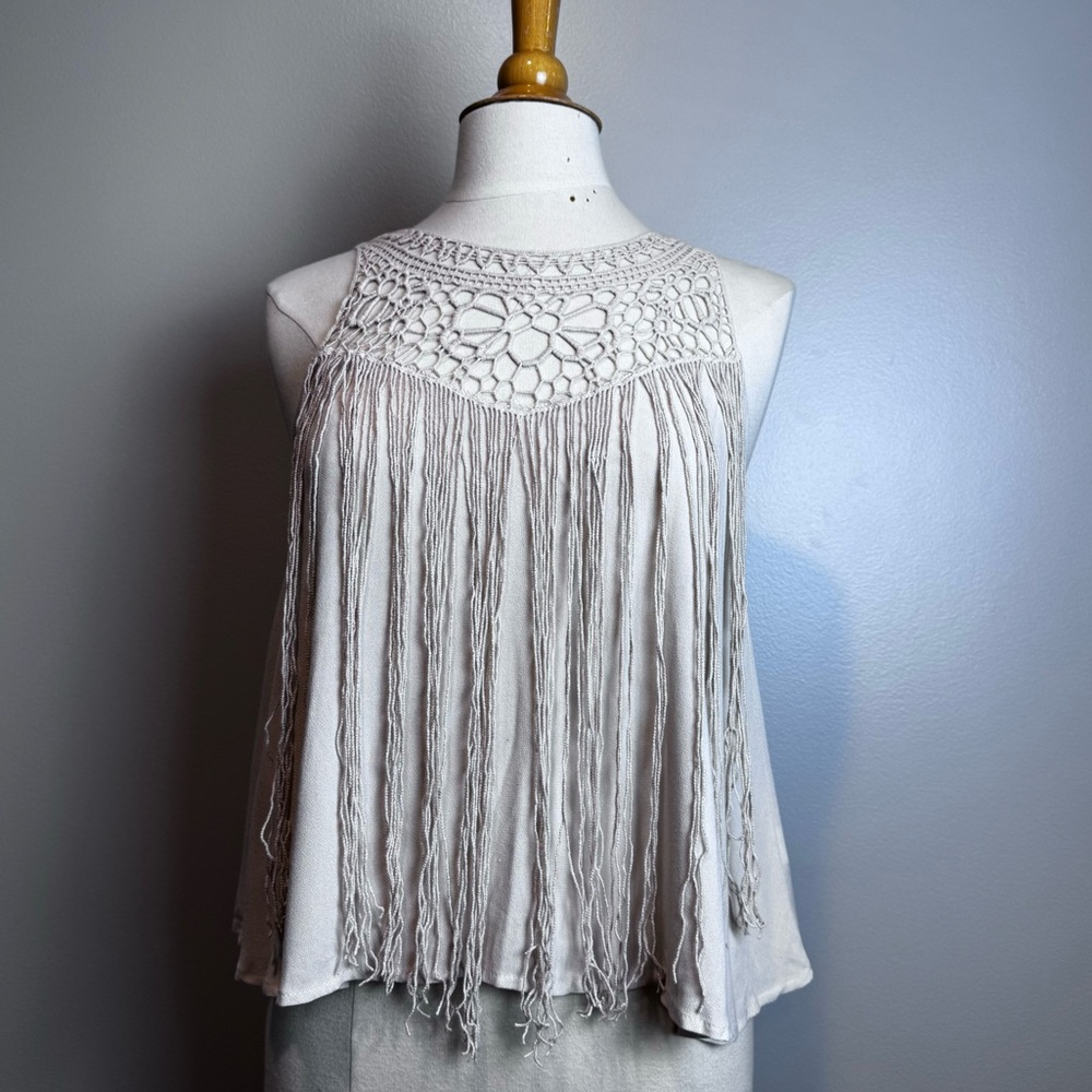 NEW | Crochet and Fringe Tank Top